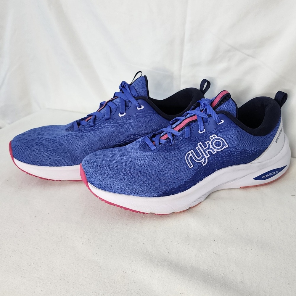 Ryka Never Quit Shoes Lightweight Cushioned Comfort Sneakers Blue Pink US 10M